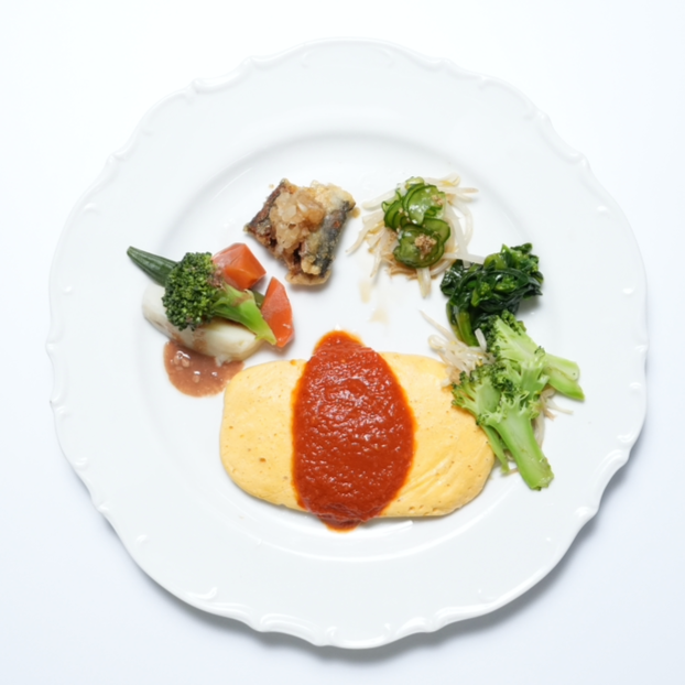 〔18〕挽肉とジャガイモのオムレツ弁当