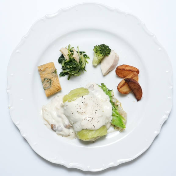 〔37〕ロールキャベツキノコクリームソース弁当